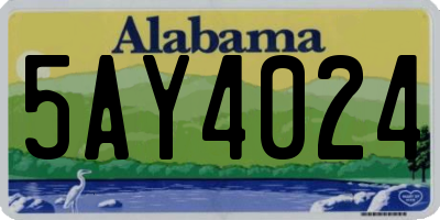 AL license plate 5AY4024
