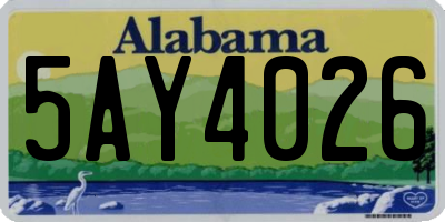 AL license plate 5AY4026