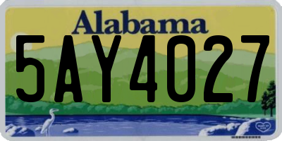 AL license plate 5AY4027