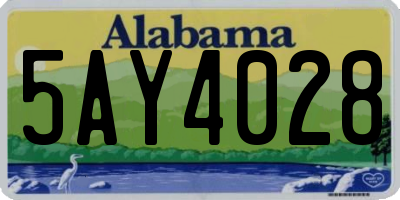 AL license plate 5AY4028
