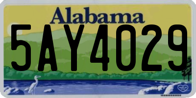 AL license plate 5AY4029