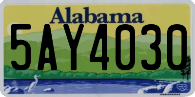 AL license plate 5AY4030