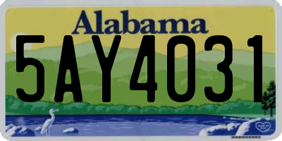 AL license plate 5AY4031