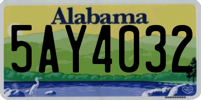 AL license plate 5AY4032