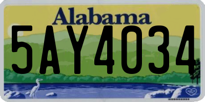 AL license plate 5AY4034