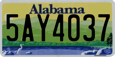 AL license plate 5AY4037