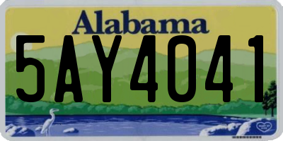AL license plate 5AY4041