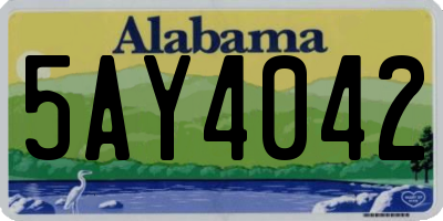 AL license plate 5AY4042