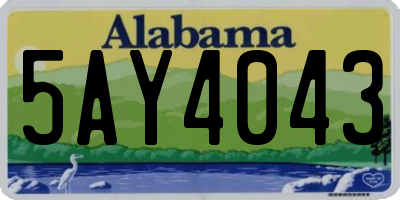 AL license plate 5AY4043