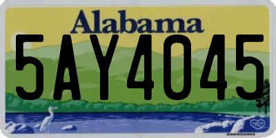 AL license plate 5AY4045