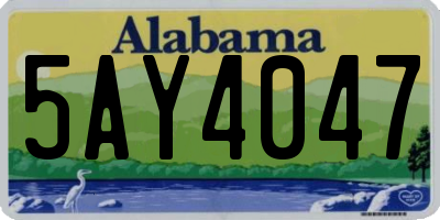 AL license plate 5AY4047