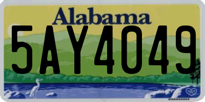AL license plate 5AY4049