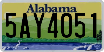 AL license plate 5AY4051