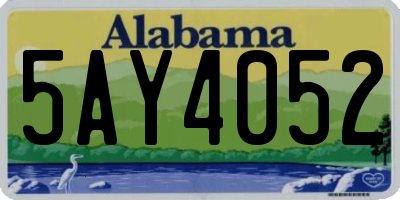 AL license plate 5AY4052