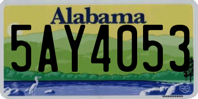 AL license plate 5AY4053
