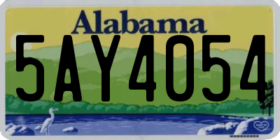 AL license plate 5AY4054
