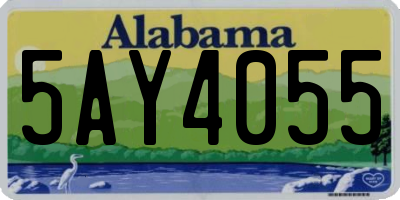 AL license plate 5AY4055