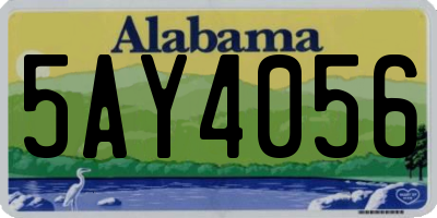 AL license plate 5AY4056