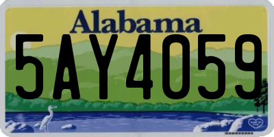 AL license plate 5AY4059