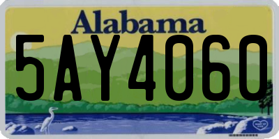 AL license plate 5AY4060