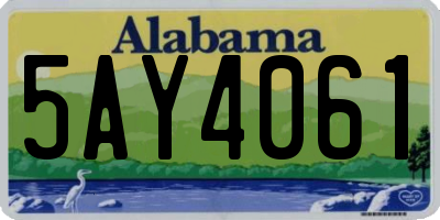 AL license plate 5AY4061
