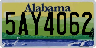 AL license plate 5AY4062