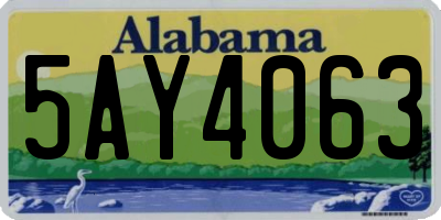 AL license plate 5AY4063
