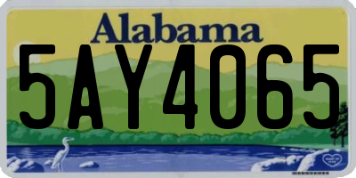 AL license plate 5AY4065