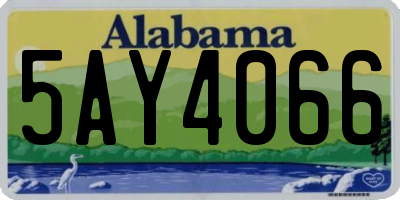 AL license plate 5AY4066