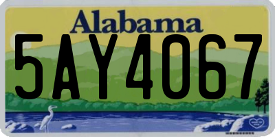 AL license plate 5AY4067