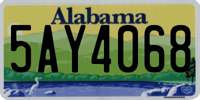 AL license plate 5AY4068