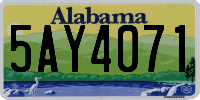 AL license plate 5AY4071