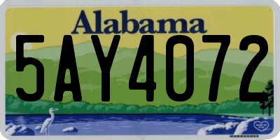 AL license plate 5AY4072
