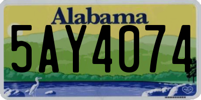 AL license plate 5AY4074