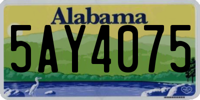 AL license plate 5AY4075