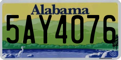 AL license plate 5AY4076
