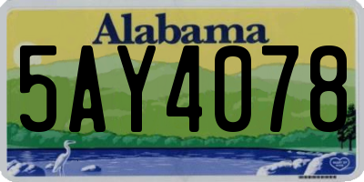 AL license plate 5AY4078