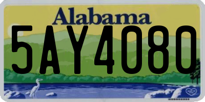 AL license plate 5AY4080