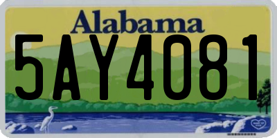 AL license plate 5AY4081