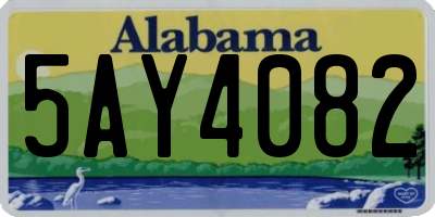 AL license plate 5AY4082