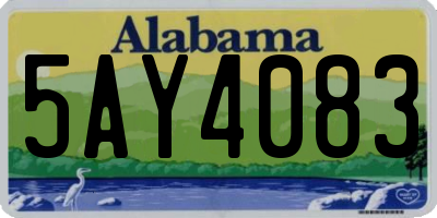 AL license plate 5AY4083