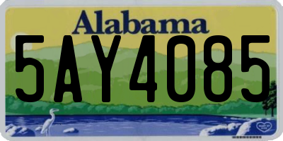 AL license plate 5AY4085