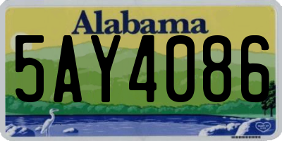 AL license plate 5AY4086