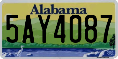 AL license plate 5AY4087