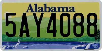 AL license plate 5AY4088