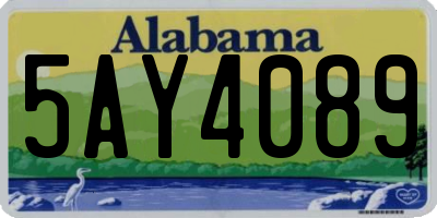 AL license plate 5AY4089
