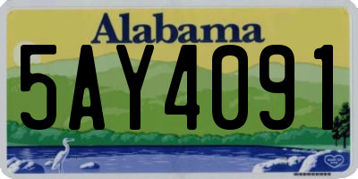 AL license plate 5AY4091