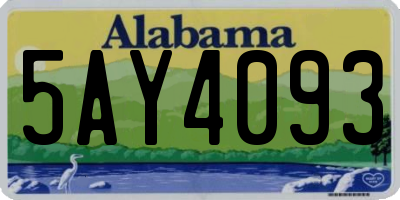 AL license plate 5AY4093