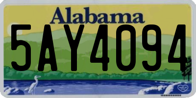 AL license plate 5AY4094