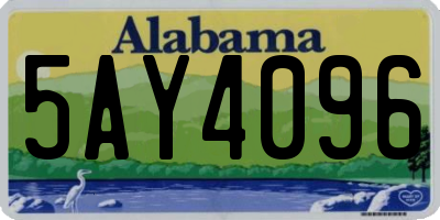 AL license plate 5AY4096